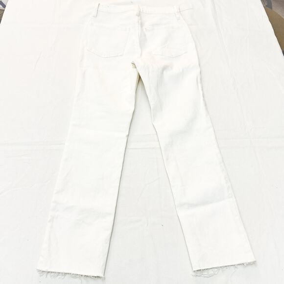 Madewell The Perfect Vintage Jean White Denim Zip Fly Raw Hem Size 25 - Picture 3 of 8